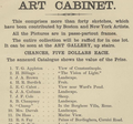 Detail from advertisement for "Art Cabinet" travelling exhibition, including J.A. Codman, 19th century