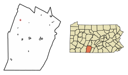 Location of Pleasantville in Bedford County, Pennsylvania.