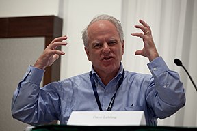 Man presenting at podium