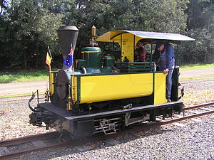 Locomotive 020, built by Couillet in Belgium for the West Melbourne Gasworks, and preserved in Australia