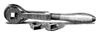 Ratcheting socket wrench or spanner.