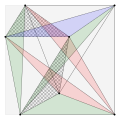 7 points in a square, all 8 minimal triangles shaded ('"`UNIQ--postMath-0000003A-QINU`"')