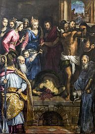 Martyrdom of John the Baptist with Saint Lanfranc Beccari and Saint Liberius