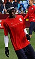 Isaiah Osbourne during the open training session at Villa Park