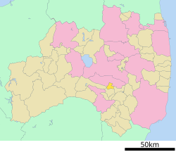 Location of Kagamiishi in Fukushima Prefecture