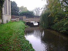 The Glaven River at the A148 road bridge in Letheringsett