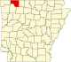 标示出卡洛尔县位置的地图