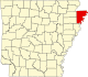 标示出密西西比县位置的地图