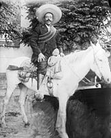 Pancho Villa wearing a sombrero