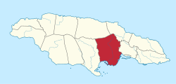 圣凯瑟琳区在牙买加的位置