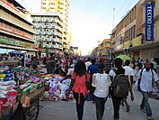 The close view of the Kariakoo market in Dar es Salaam.