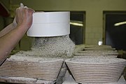 4. The proofing baskets are dusted with flour to keep the bread dough from sticking to the baskets.