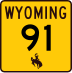 Wyoming Highway 91 marker