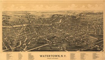 An angled map of Watertown