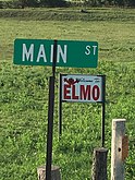 Welcome signage outside Elmo (2016)