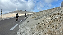 A road leading up to a mountain's summit