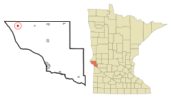 比尔兹利在大石湖县及明尼苏达州的位置（以红色标示）