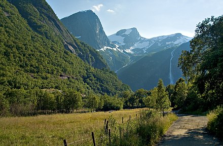 The valley of Briksdalen in Stryn
