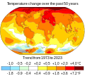 Image 13Surface air temperature change over the past 50 years. (from Developing country)