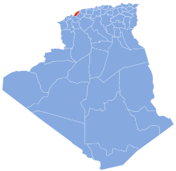 Map of Algeria highlighting Mostaganem