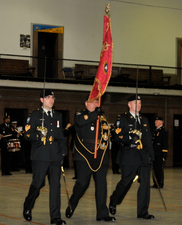 The Guidon on parade with escorts