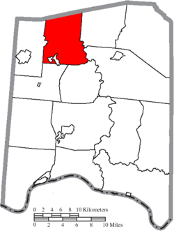 斯科特镇区在亚当斯县的位置