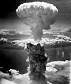 Image 6The mushroom cloud caused by the detonation of the "Fat Man" bomb during the atomic bombing of Nagasaki, Japan in 1945, rising approximately 18 kilometres (11 mi) above the hypocenter.