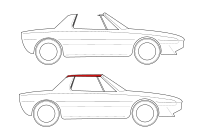 Targa top body style (Fiat X1/9 example)