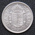 Reverse of a 1953 half crown