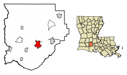 克罗利在阿迪亚堂区和路易斯安那州的位置