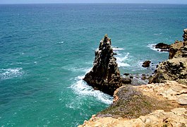 Limestone cliffs and rock formations in Los Morrillos, Cabo Rojo.