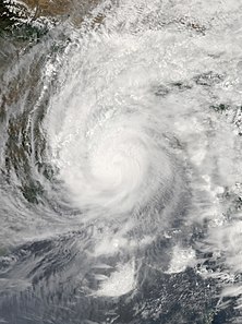 Satellite image of Amphan showing its curved rainbands
