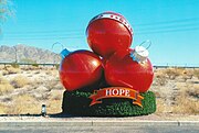 Traditional giant Christmas decoration in Anthem