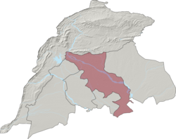 Bannu Tehsil (red) in Bannu District