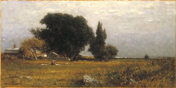 Trees and Meadow (circa 1885) oil on canvas, 30.3 x 60.6 cm (11.9 x 23.8 in), Brooklyn Museum, New York City