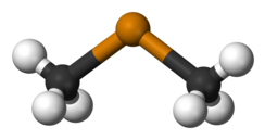 Ball and stick model of dimethyl telluride