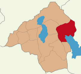 Map showing Şarkikaraağaç District in Isparta Province