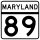 Maryland Route 89 marker