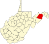 State map highlighting Hampshire County