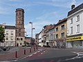 Menen, townhall and belfry in the street