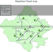 拉贾斯坦邦的旅游地图