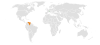 Location map for Switzerland and Venezuela.