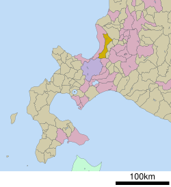 Location of Tōbetsu in Hokkaido (Ishikari Subprefecture)