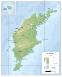 Topographic map of Gotland