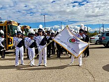 Marching Band holding flags