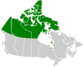 A map highlighting the Canadian North
