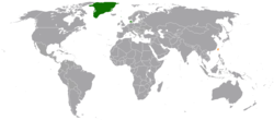 Map indicating locations of Denmark and Republic of China