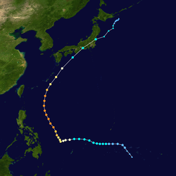 颱風古超的路徑圖