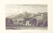 The area in 1829 below Ochtertyre house drawn by John Preston Neale, engraved by E. Byrne
