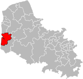 Location of Étaples within the department